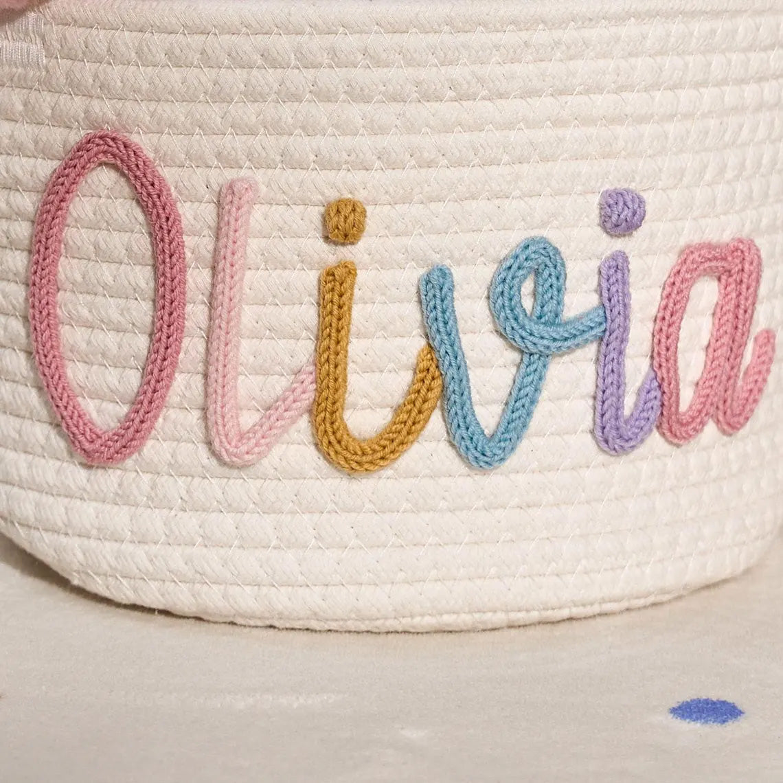 Baby Knits™  Multicolor Personalized Knitted Basket