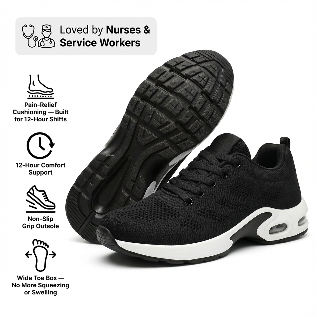 Orthora™ Pro – 12-Hour Shift Shoes for All-Day Foot, Knee & Back Pain Relief (BOGO)