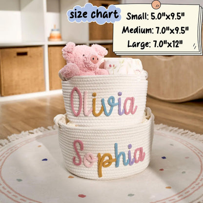 Baby Knits™  Multicolor Personalized Knitted Basket